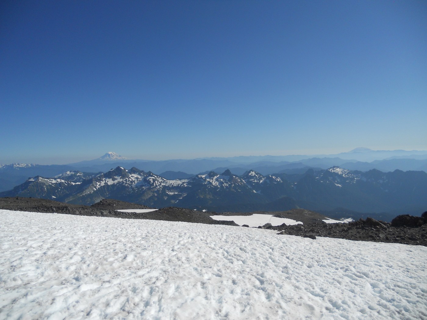 Mt Adams and Mt St Helens from Camp Muir