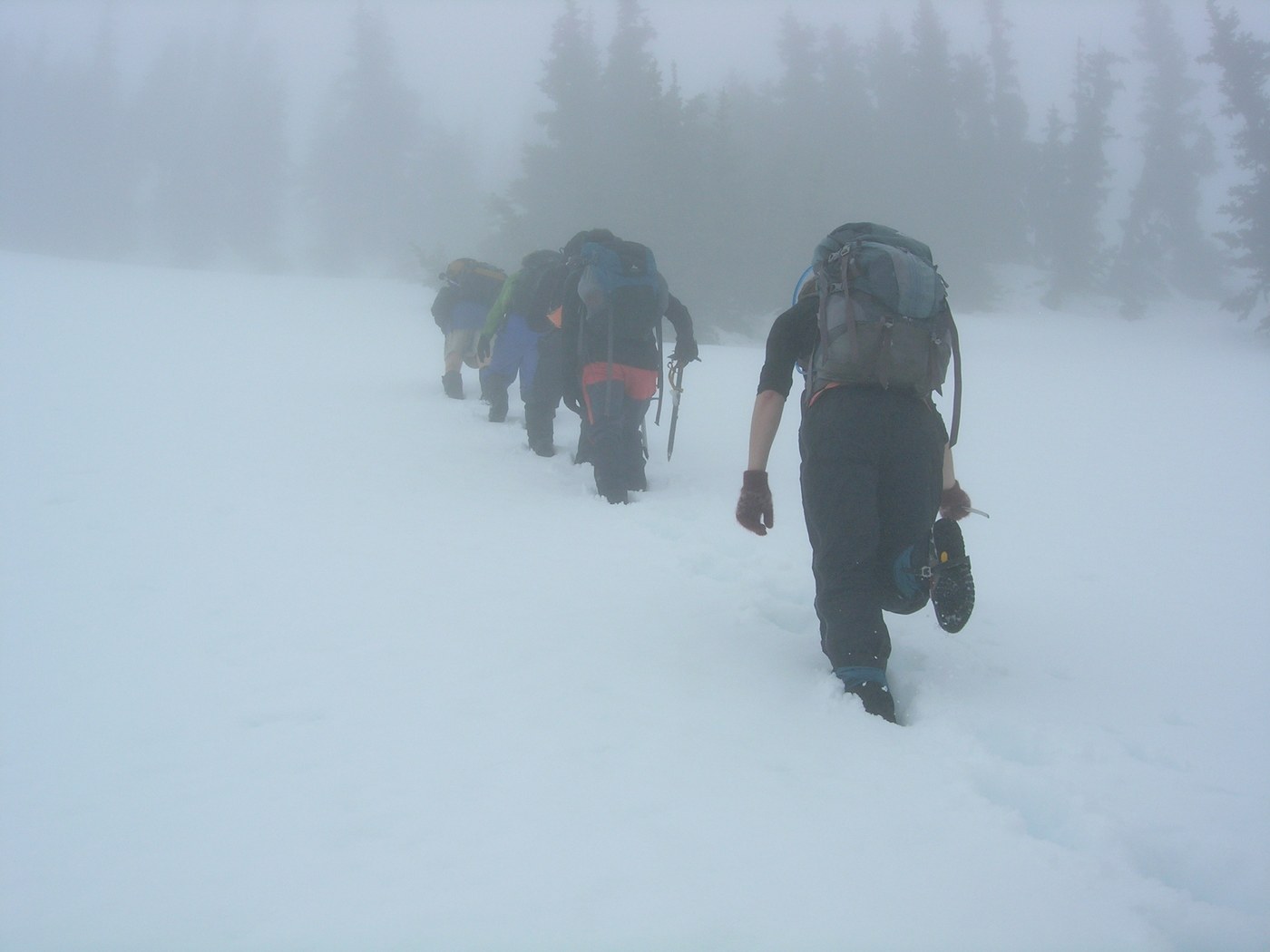 Kicking in steps, straight up to the summit ridge of Mt Townsend.