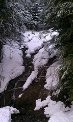 Small snowy waterfall