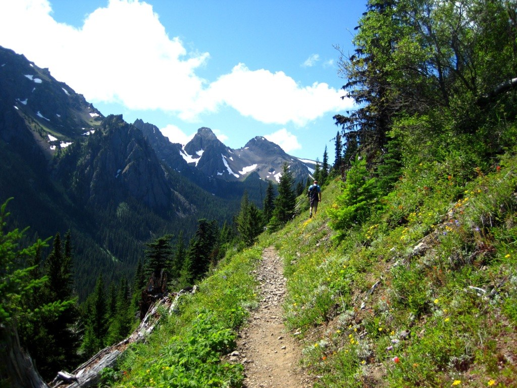 View of twin-peaked Buckhorn Mountain (photo by Riri).