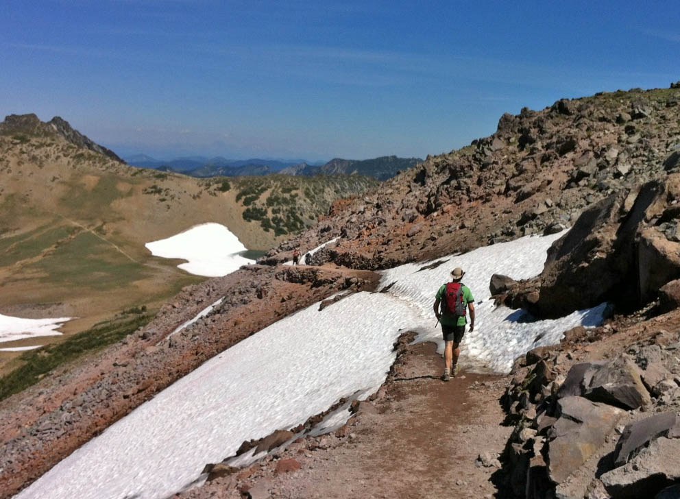 One of the three remaining snow patches between Frozen Lake and First Burroughs. This is probably the easiest crossing.