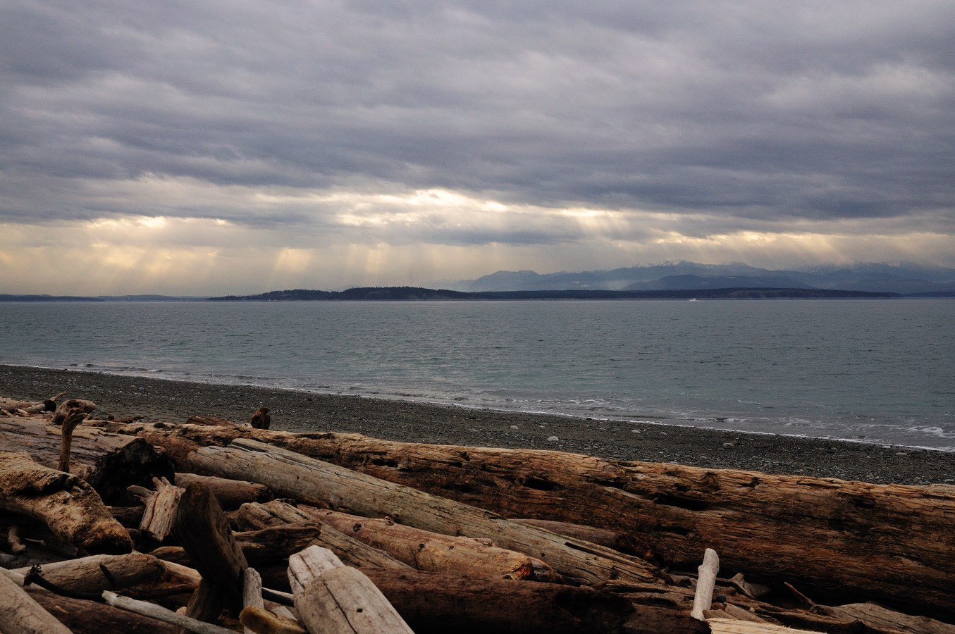 Looking toward Port Townsend and the Olympics.