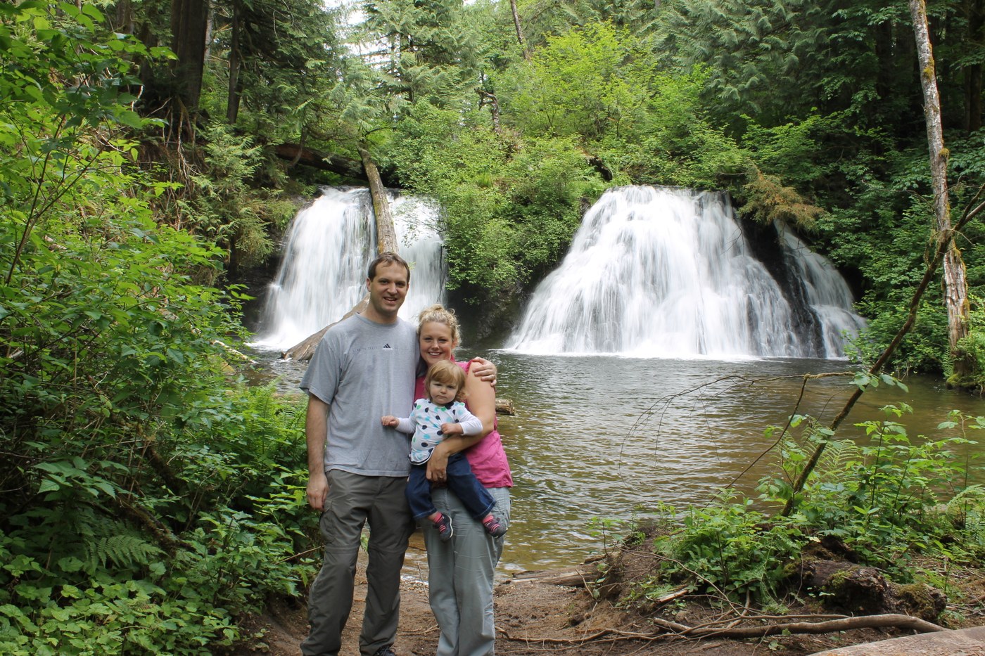 Family at the falls