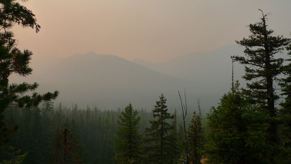 Views (or lack of due to smoke) coming down the Masatchee Creek trail by rnnrgrl