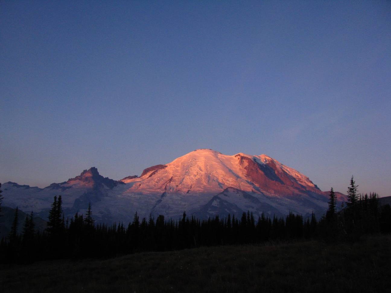 Mt. Rainier at sunrise at Sunrise, Mt. Rainier, photo by Thomas Lee