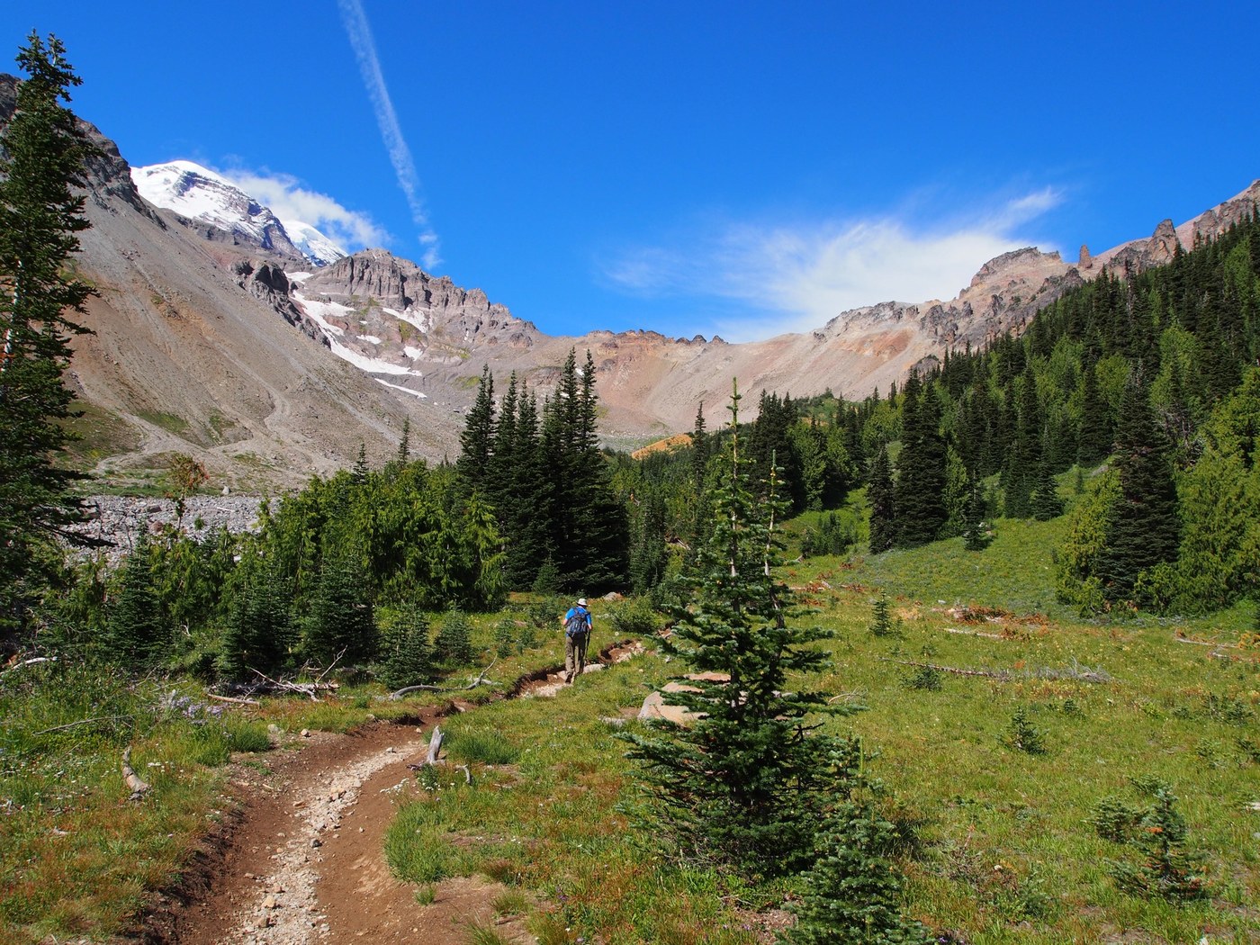 James hiking just past the maintained trail in Glacier Basin.