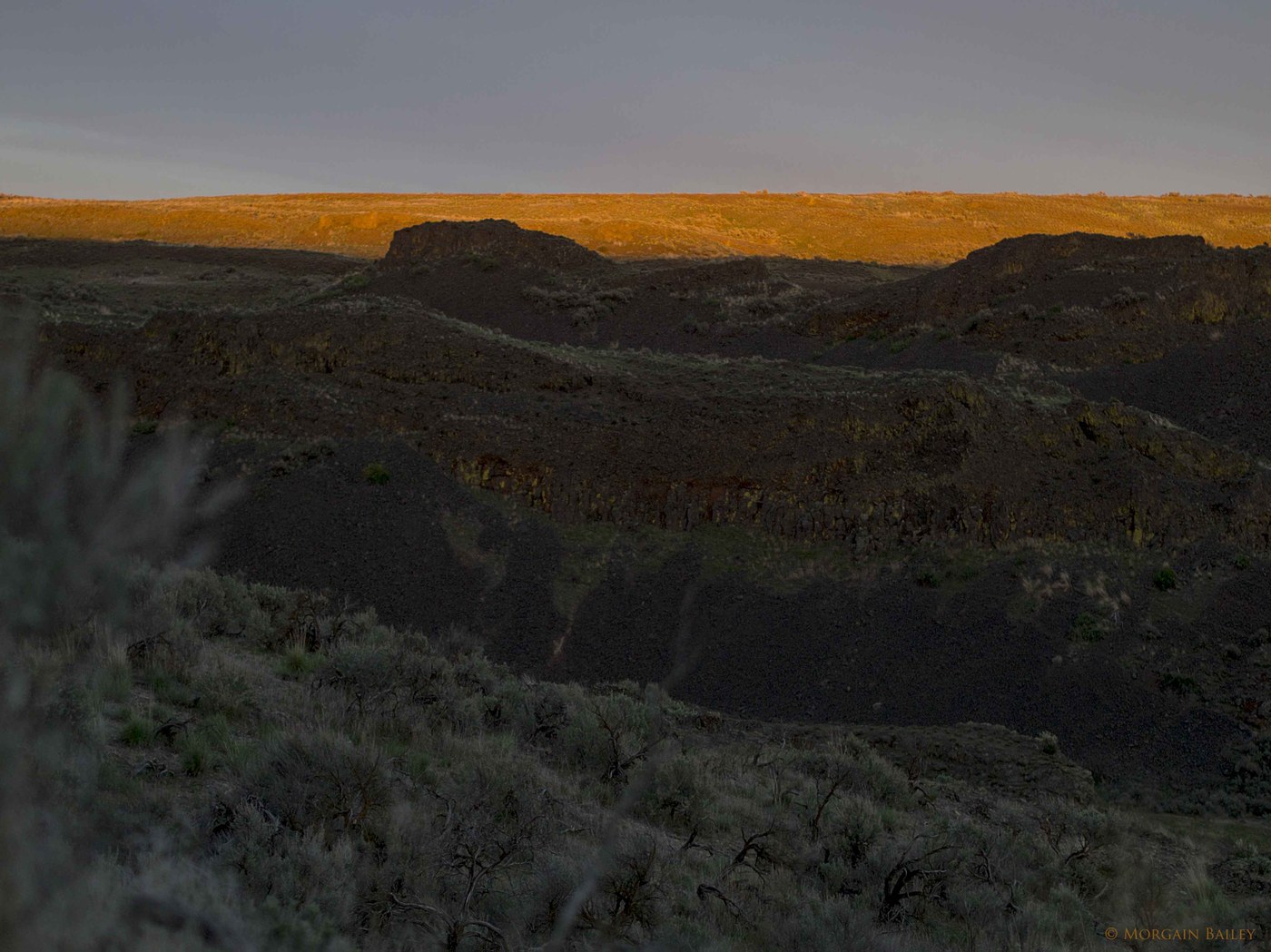 Sunset on the cliffs across from Waukesha Spring. © Morgain Bailey