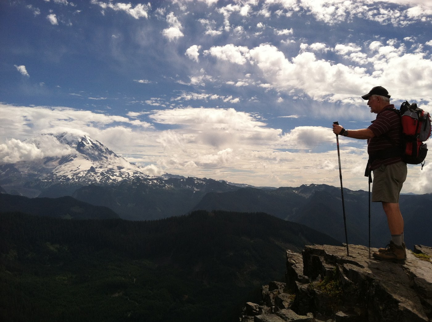 Dad, among the clouds above Summit Lake. Photo by Meredith.