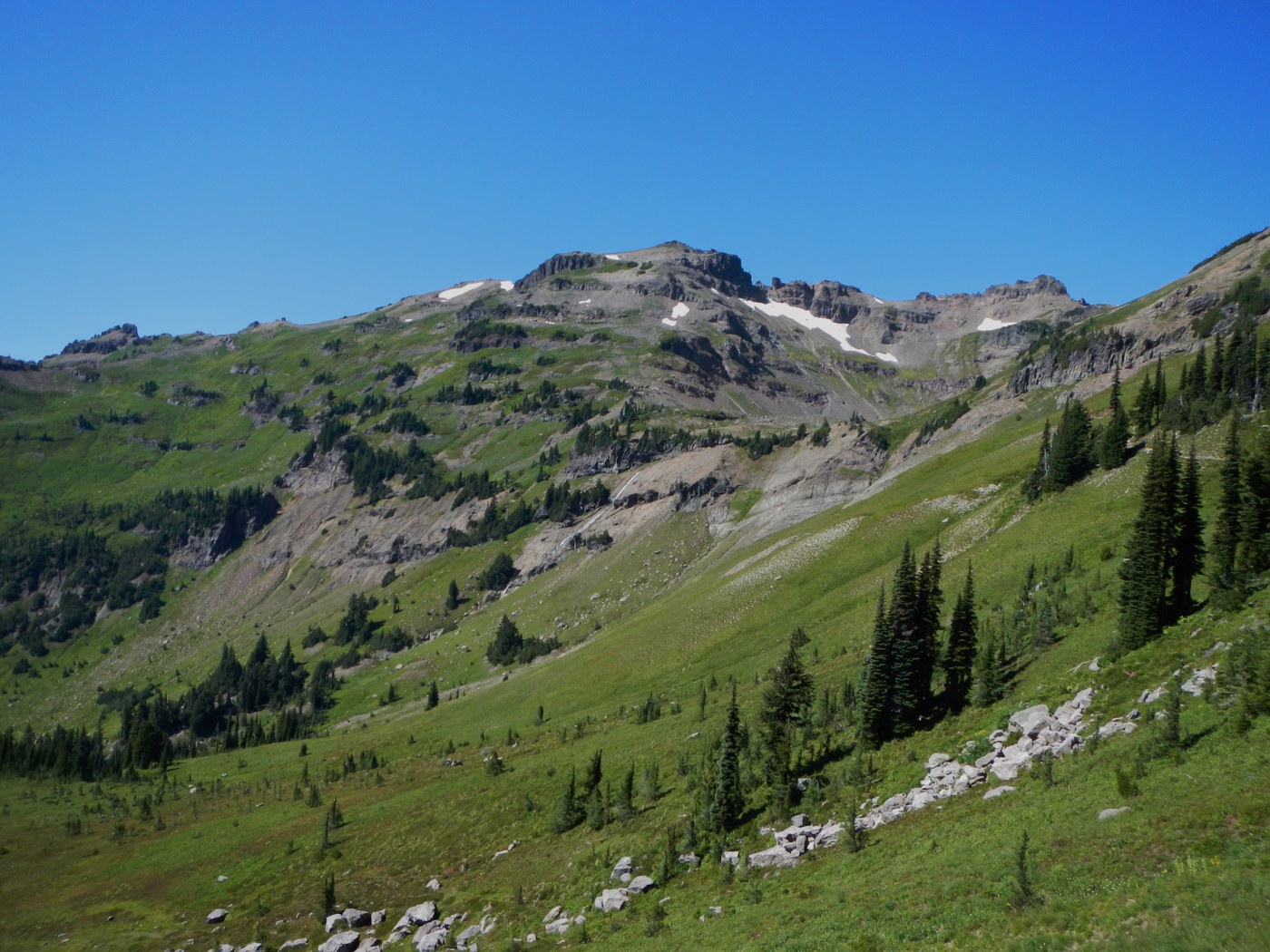looking across Snowgrass flats to Goat Lake