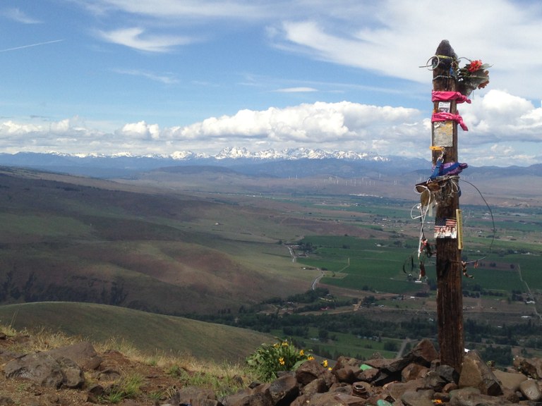 The Stuart Range shimmering in a pocket of sunlight.