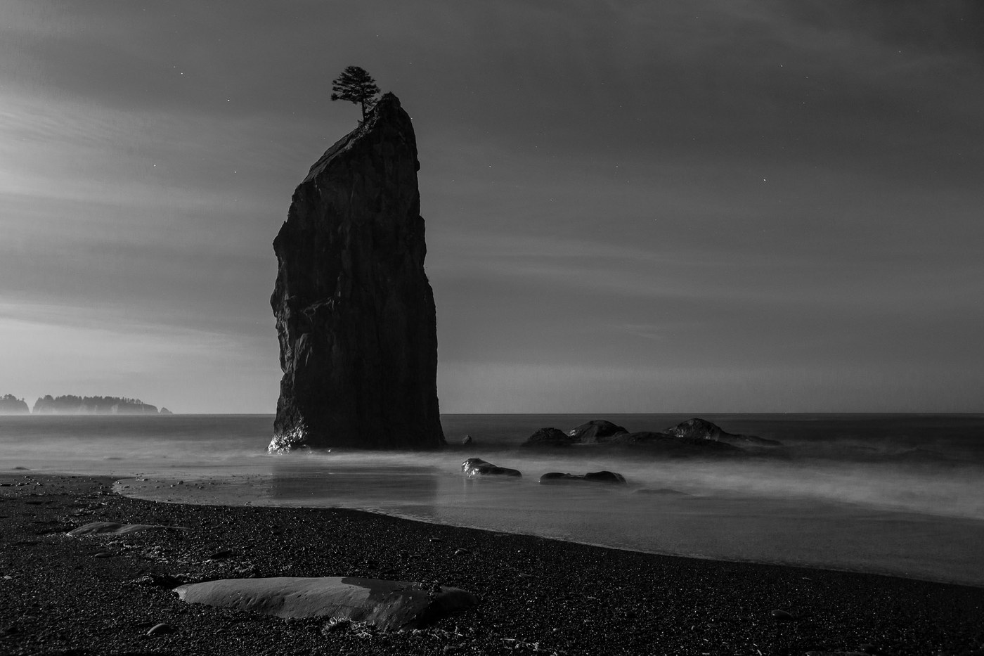 Moonlit sea-stacks (c) 2014 Chris Weber http://web.smugmug.com