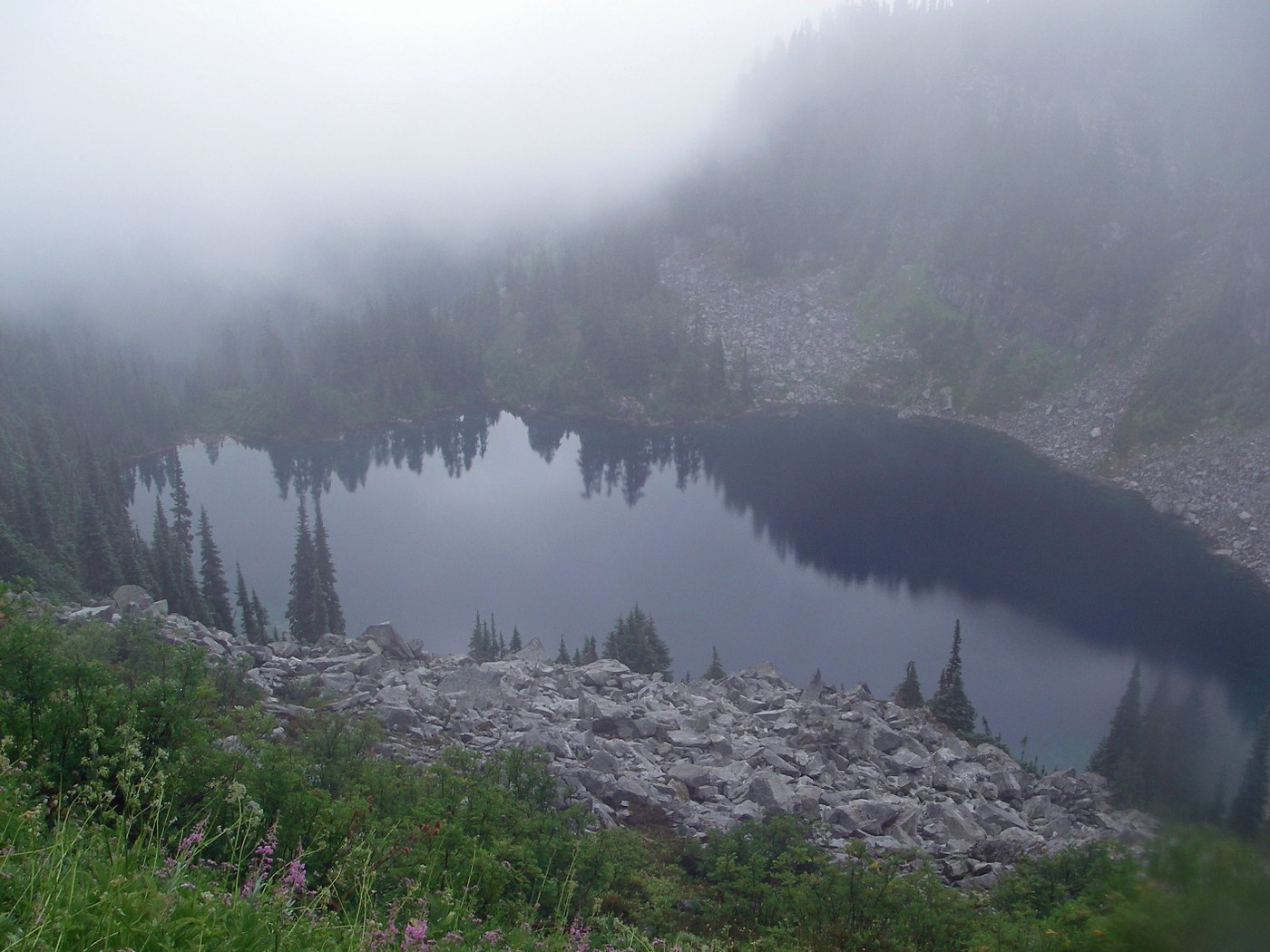 Trap Lake, fog