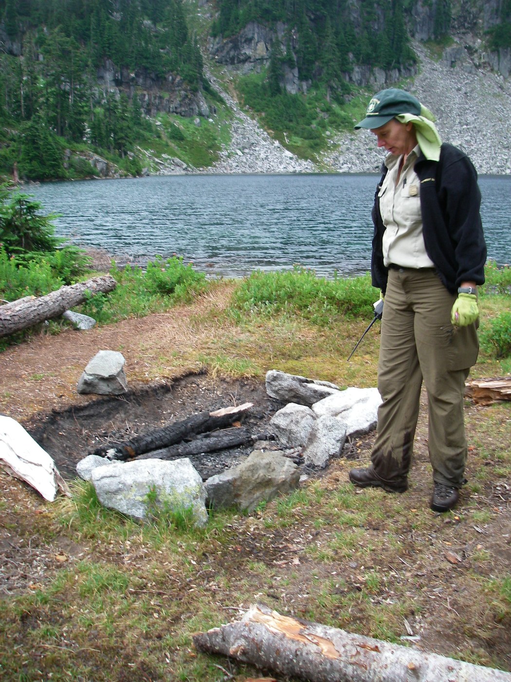 The largest of the illegal fire rings at Trap Lake