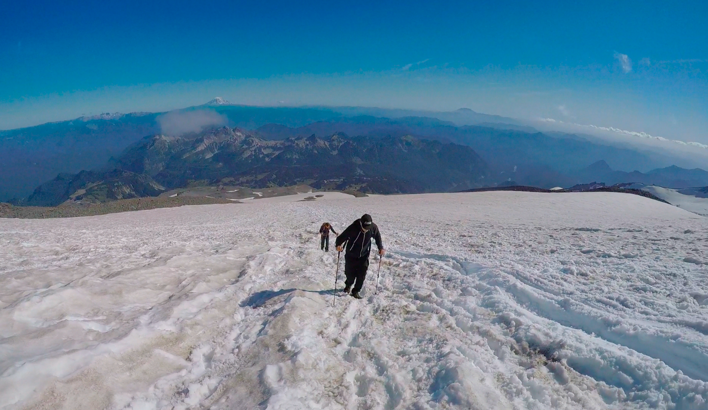 On the endless snowfield.