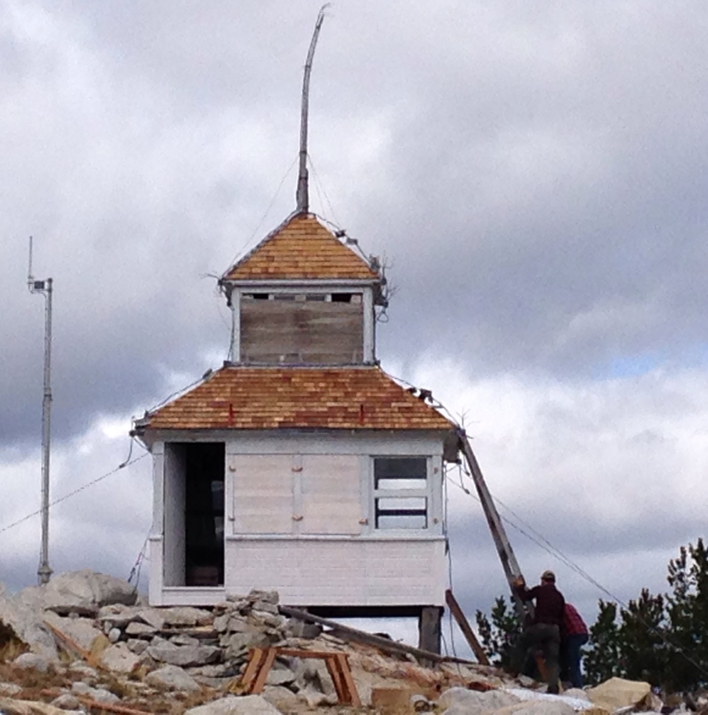 Thanks to these volunteers, this 1923 lookout sports new siding and extensive roof repairs!