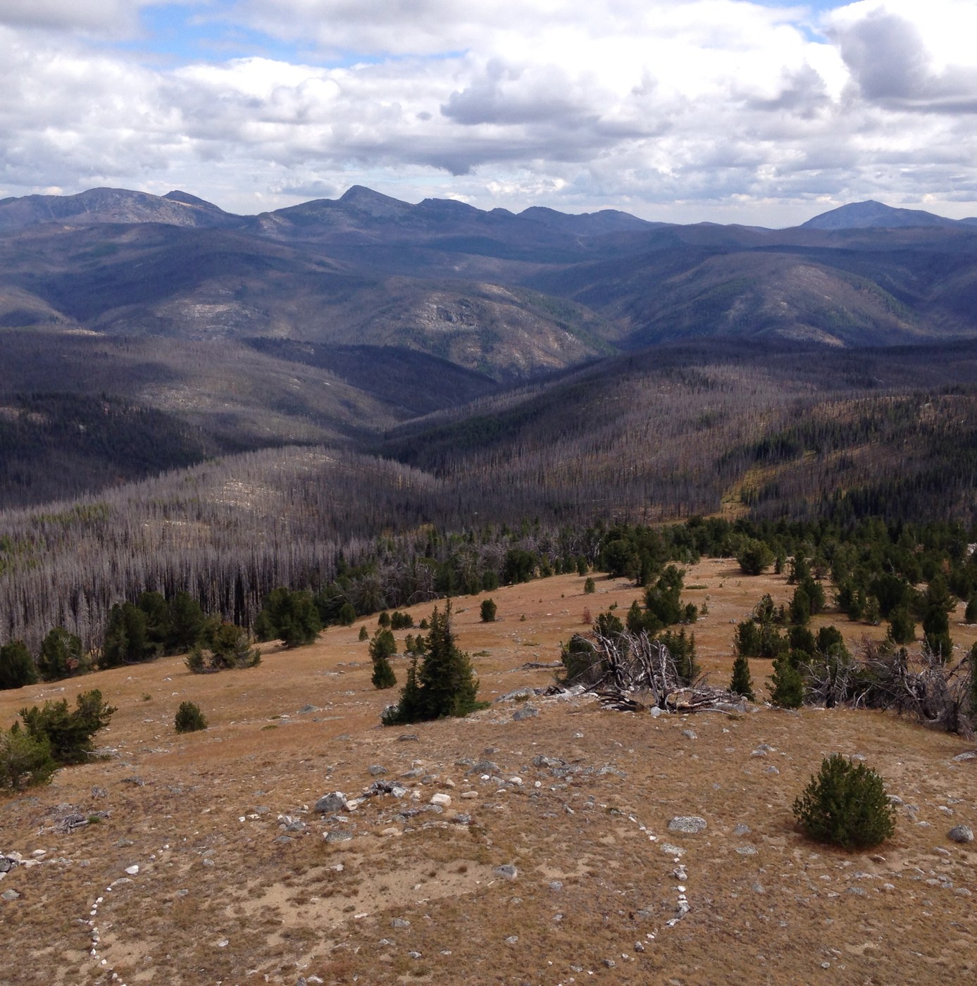 Summit view overlooking the trail