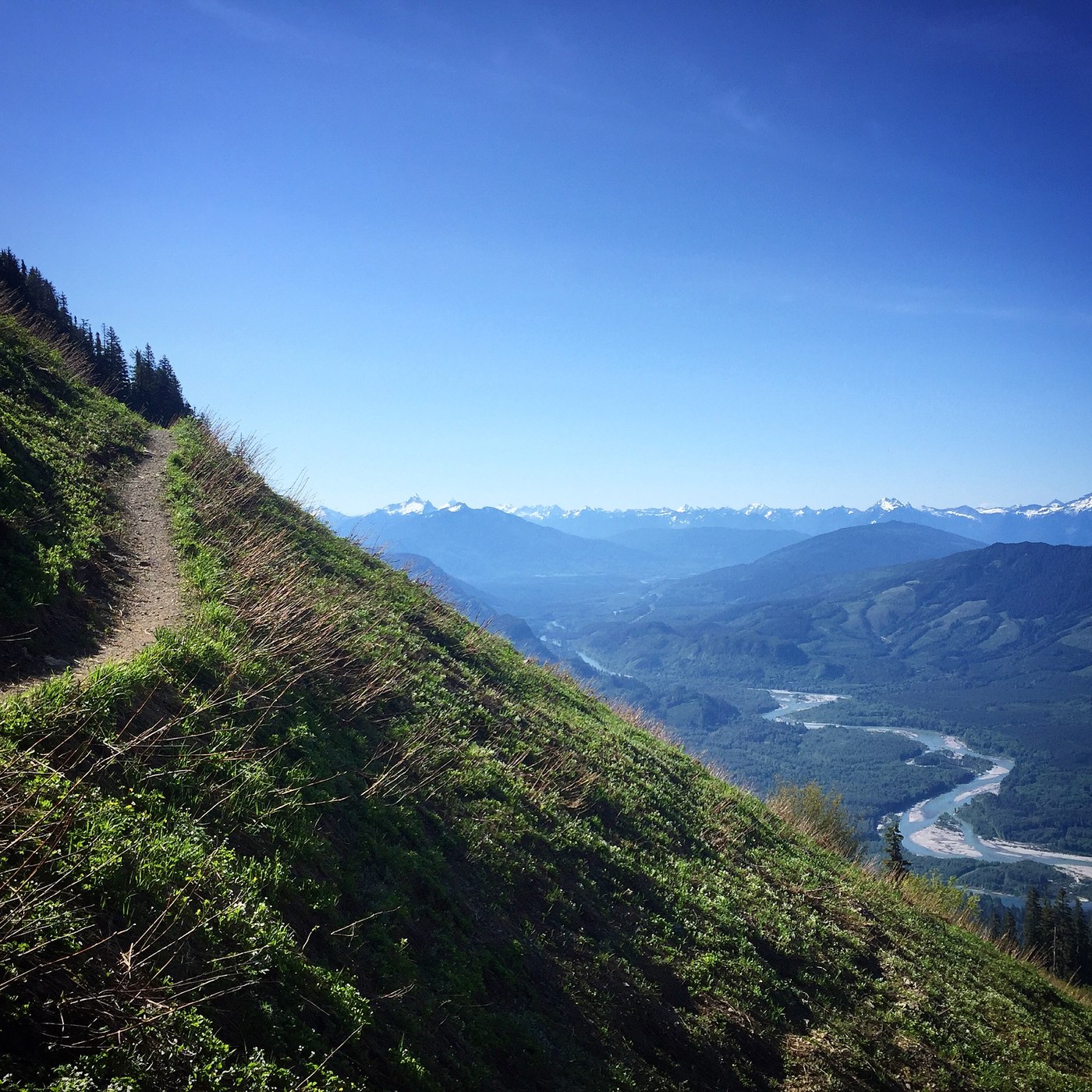 Snow free areas of trail