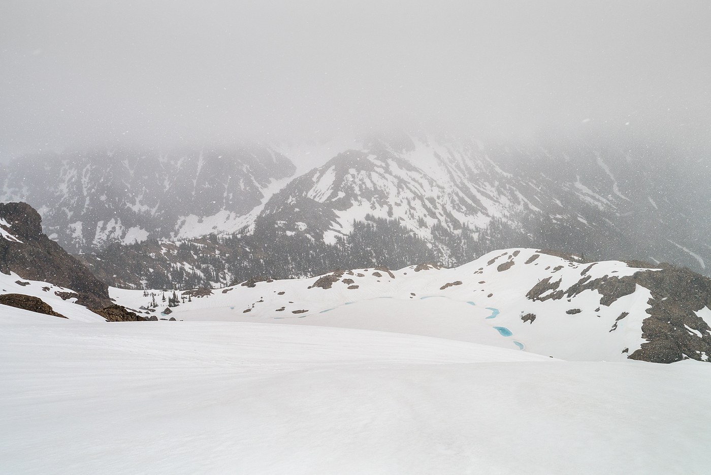 Ingalls Lake, snowbound and still frozen