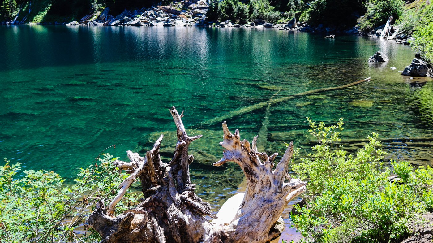 Melakwa Lake just after the logjam crossing