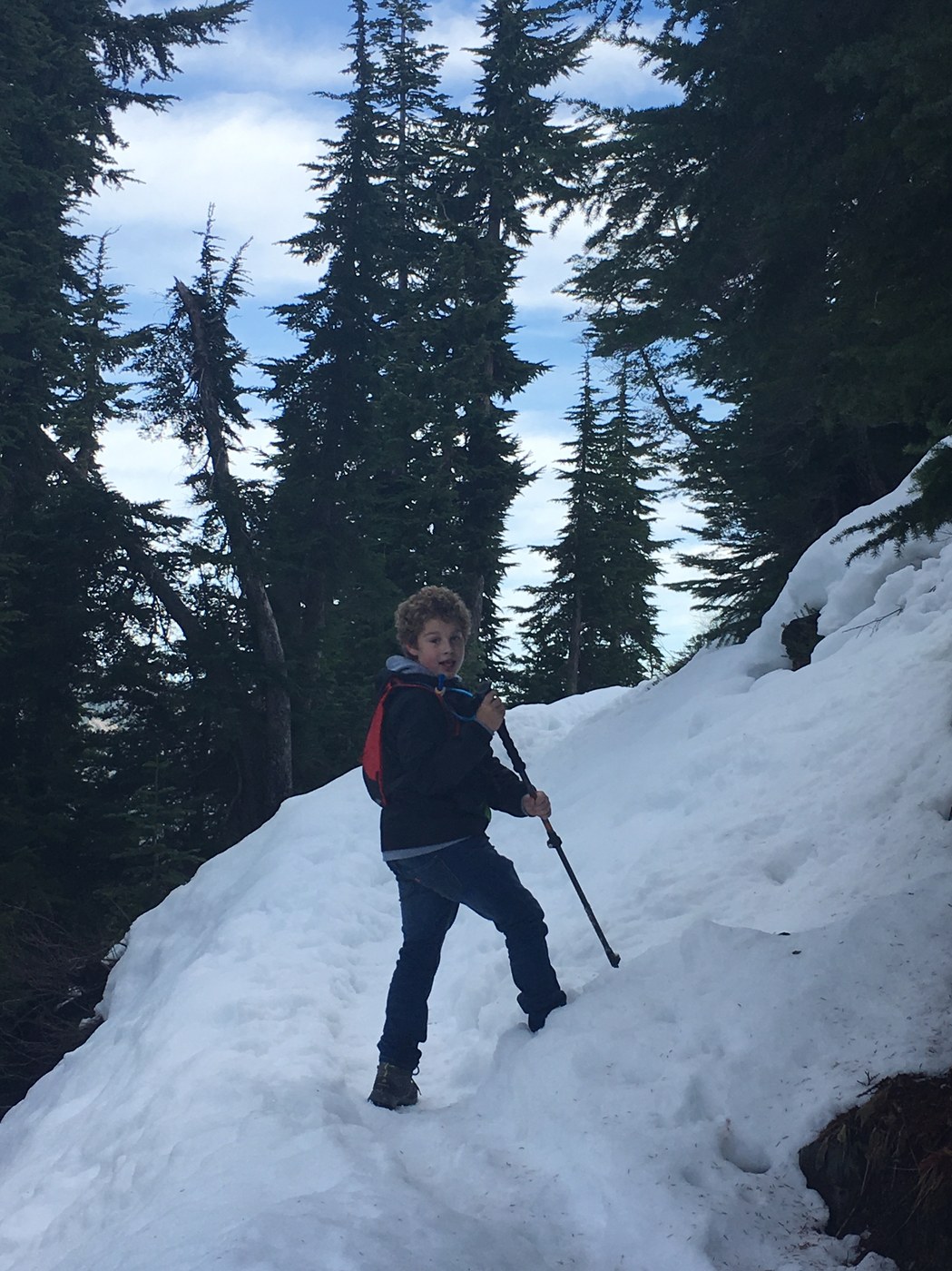 Naches Peak Loop by A boy and his mother