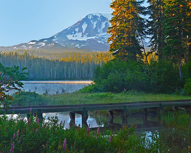Takhlakh Lake trail starts at the lake and loops around it.