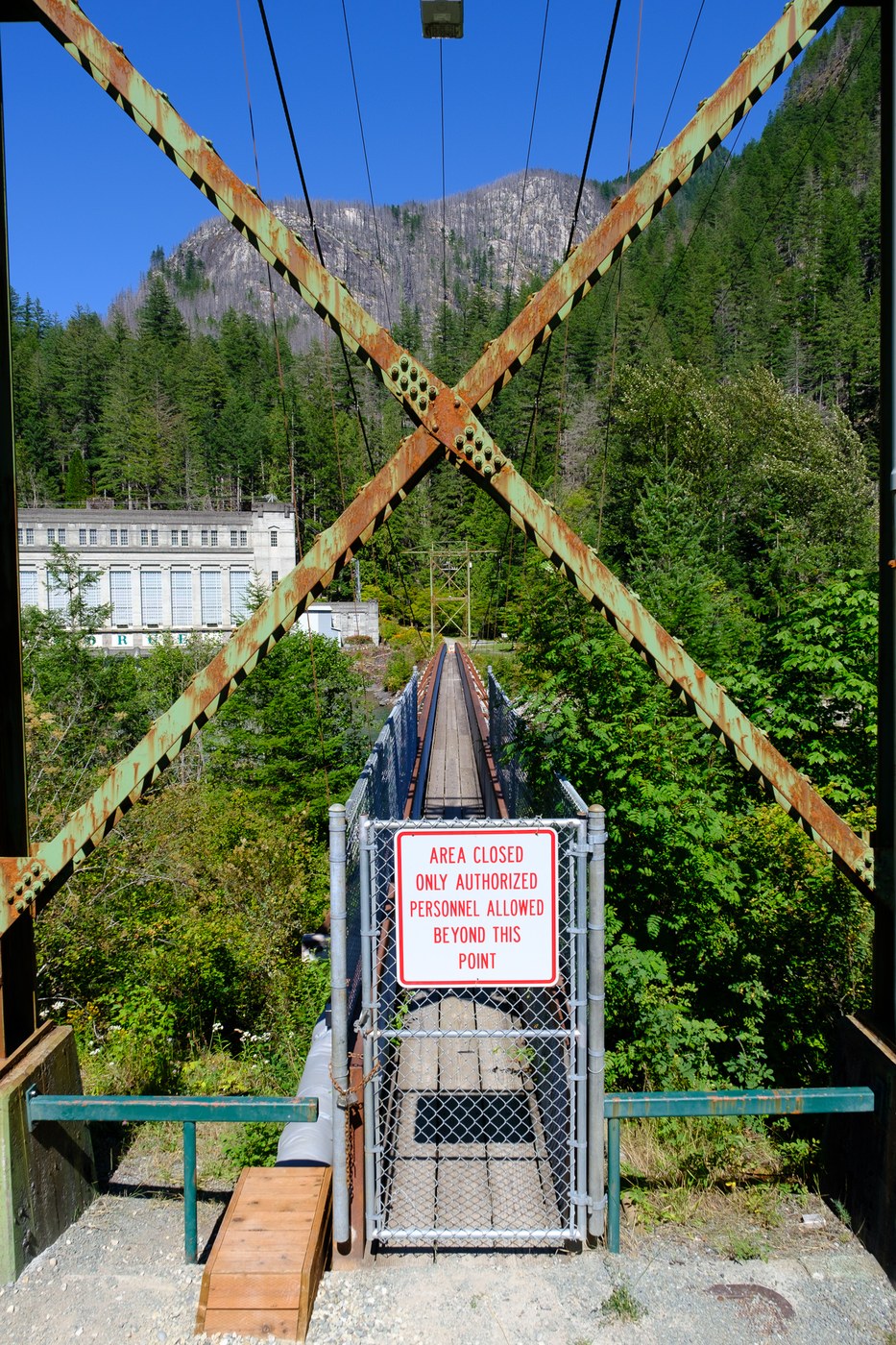closed pedestrian bridge at falls