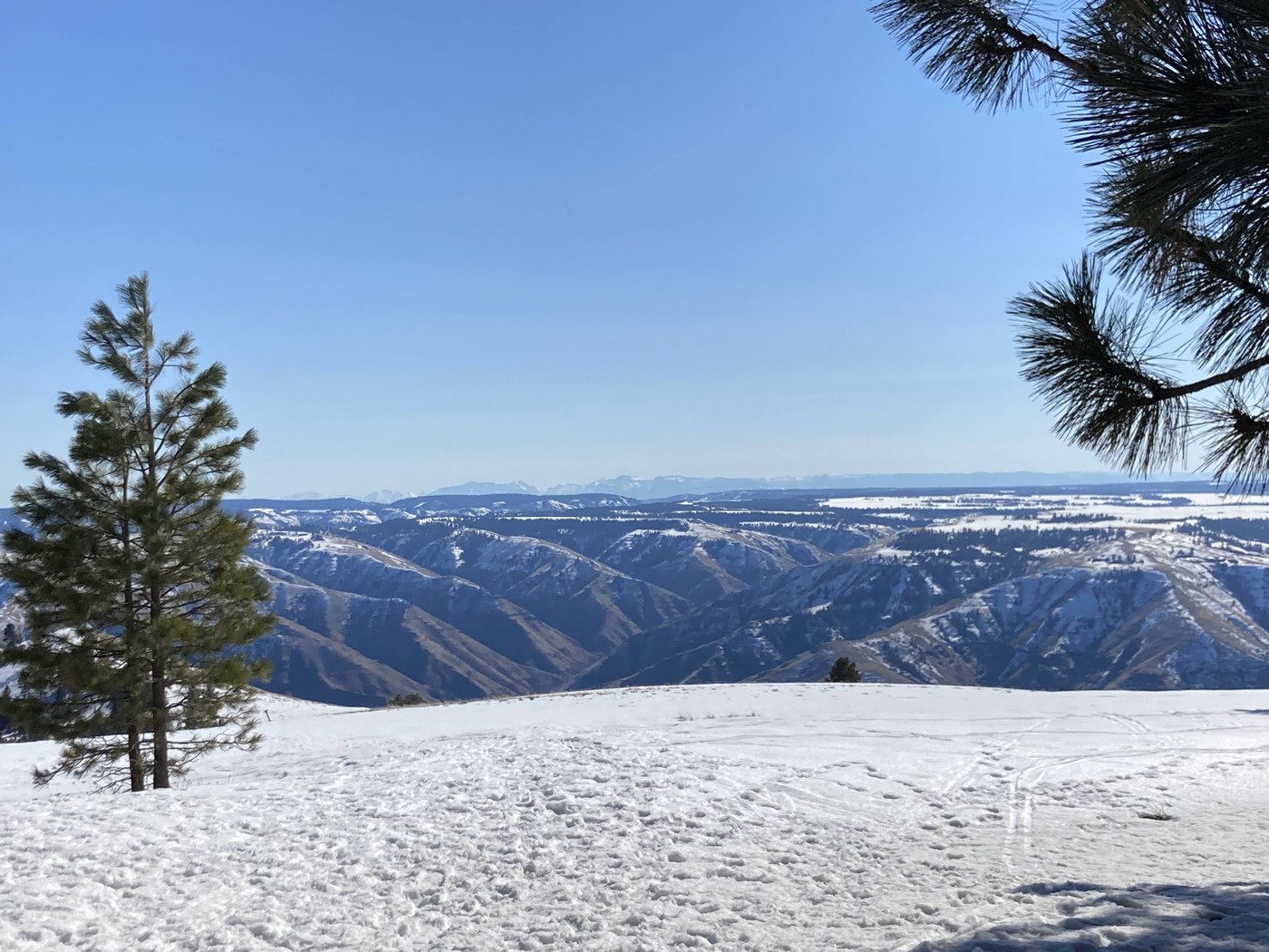 Puffer Butte. Photo by Jennie. A layer of snow at Puffer Butte at Field Springs State Park. Puffer Butte. Photo by Jennie.
