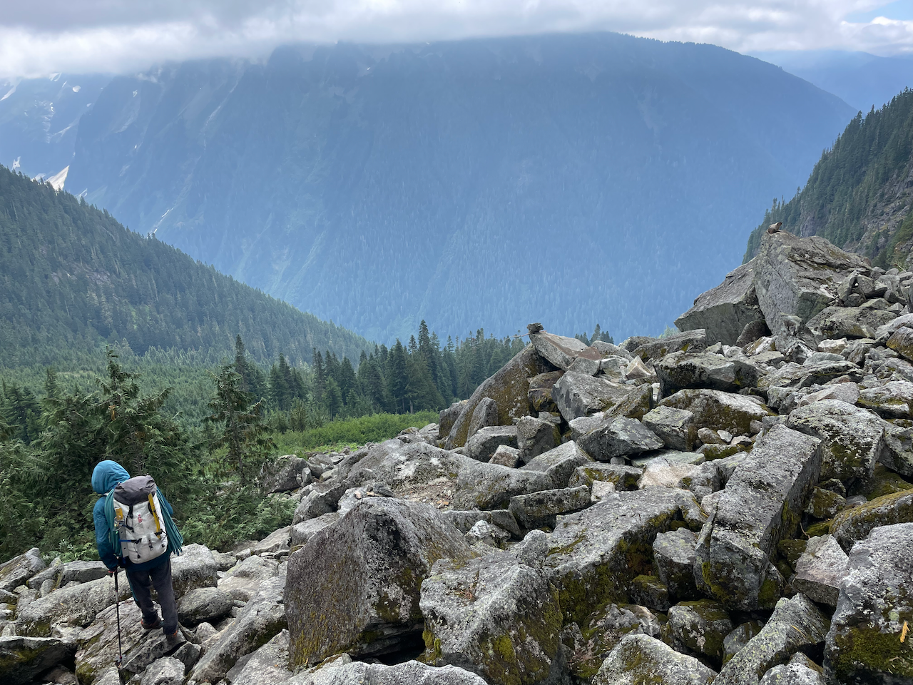 A taste of talus, with a marmot sentinel posing to the right :)