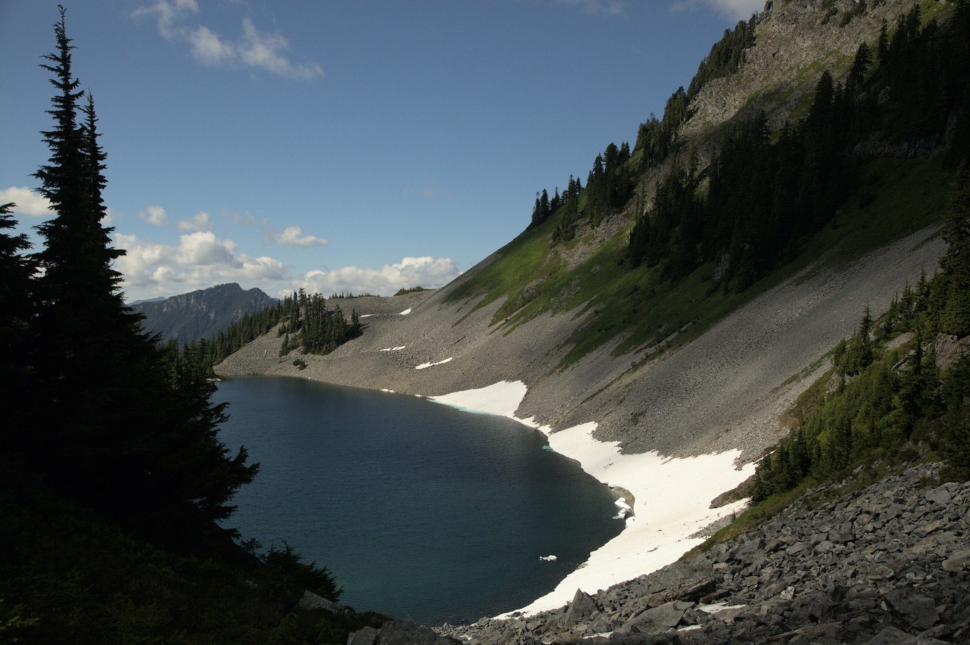 Granite Lake from talus field