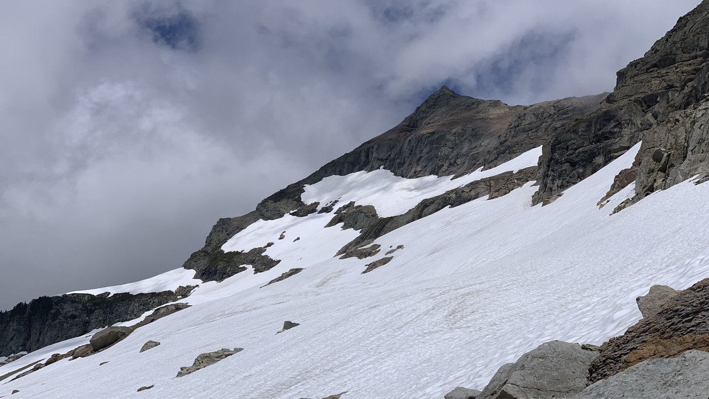 Kyes snowfields, you traverse it a little to the right of this picture.
