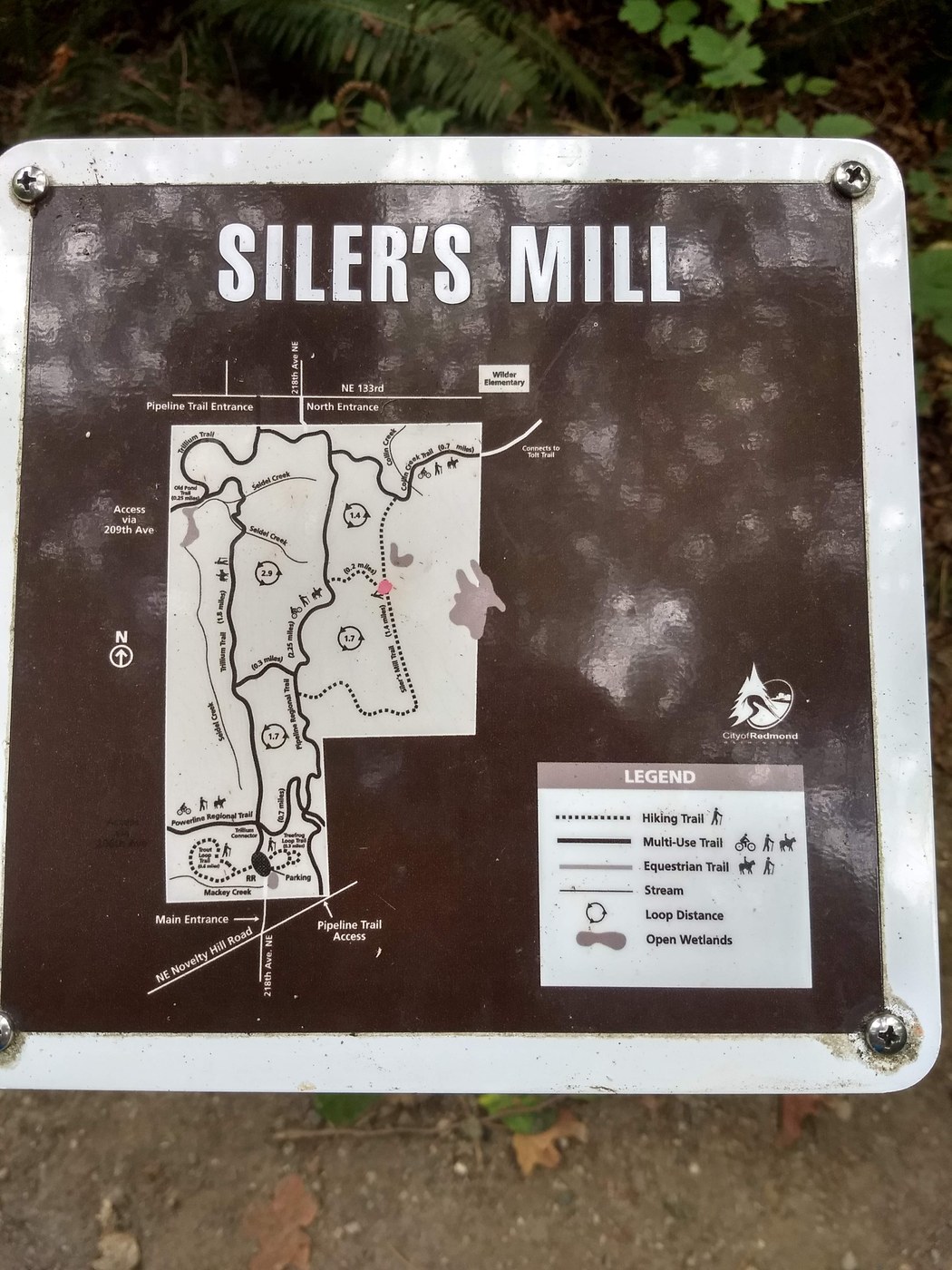 Map of trail system and where I took a wrong turn