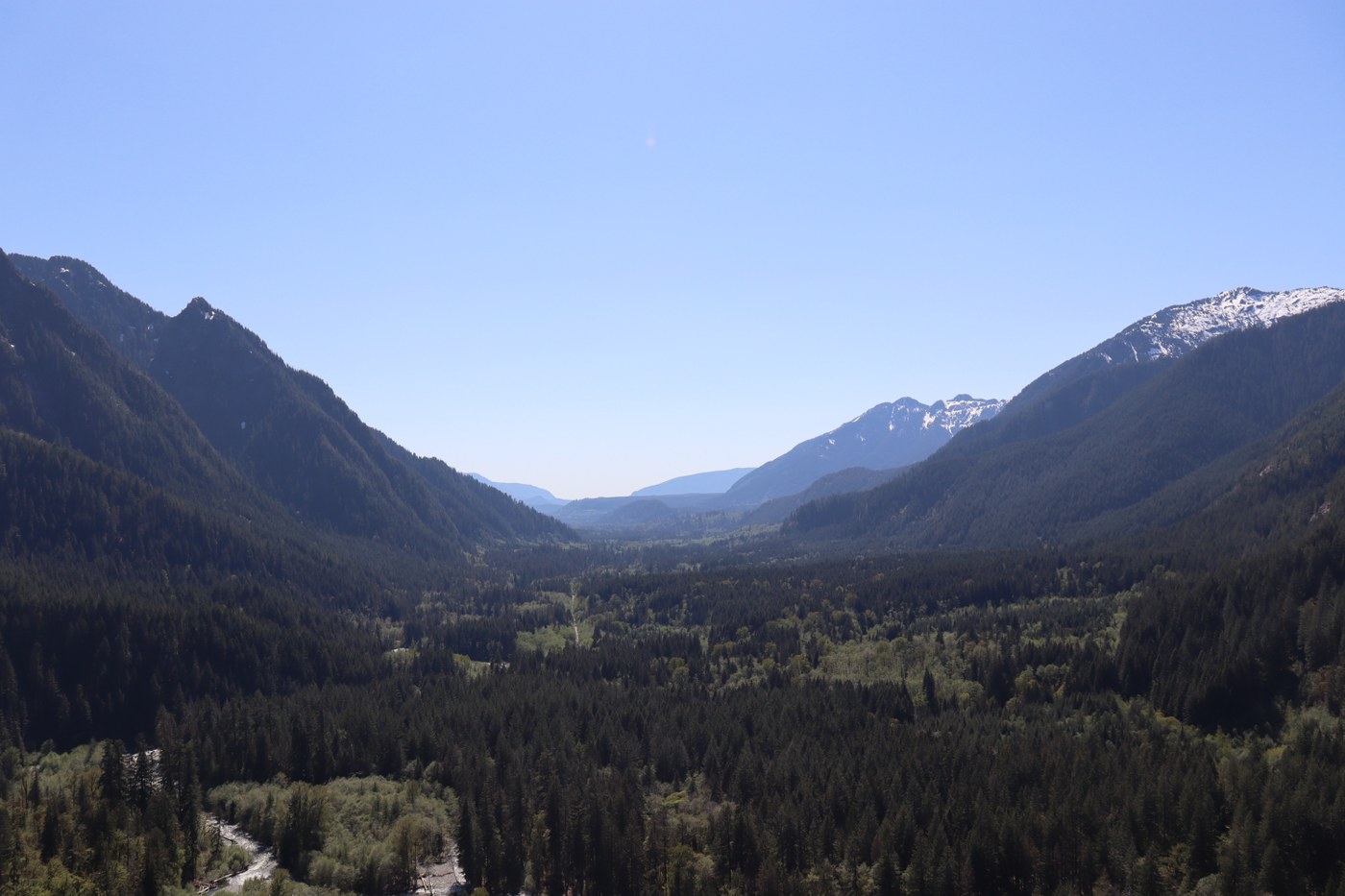 A view from the top, looking down the valley.