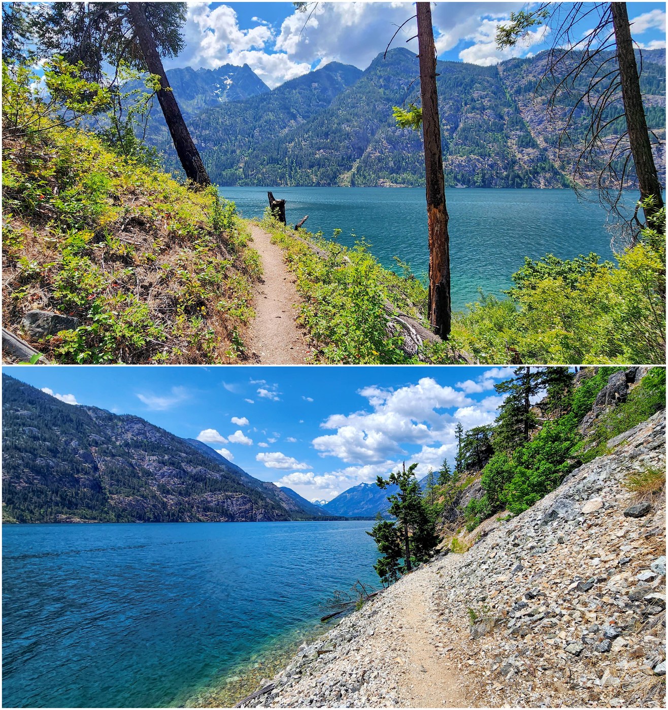 Trail views and building thunderheads; raining most afternoons
