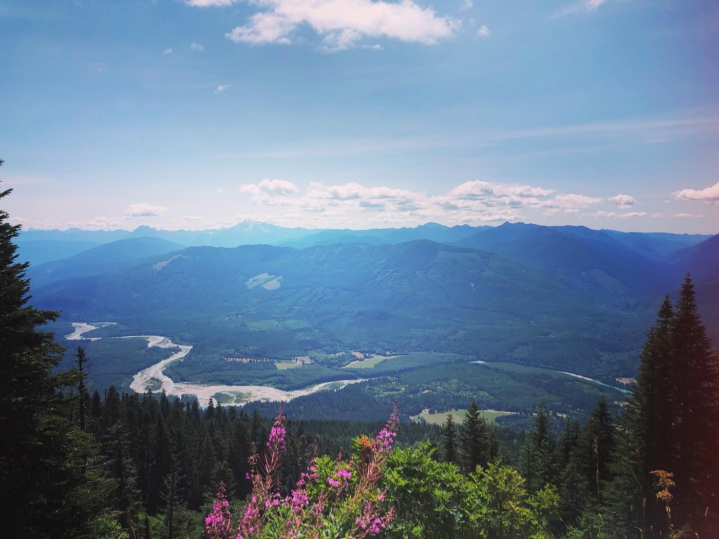 The river valley below.