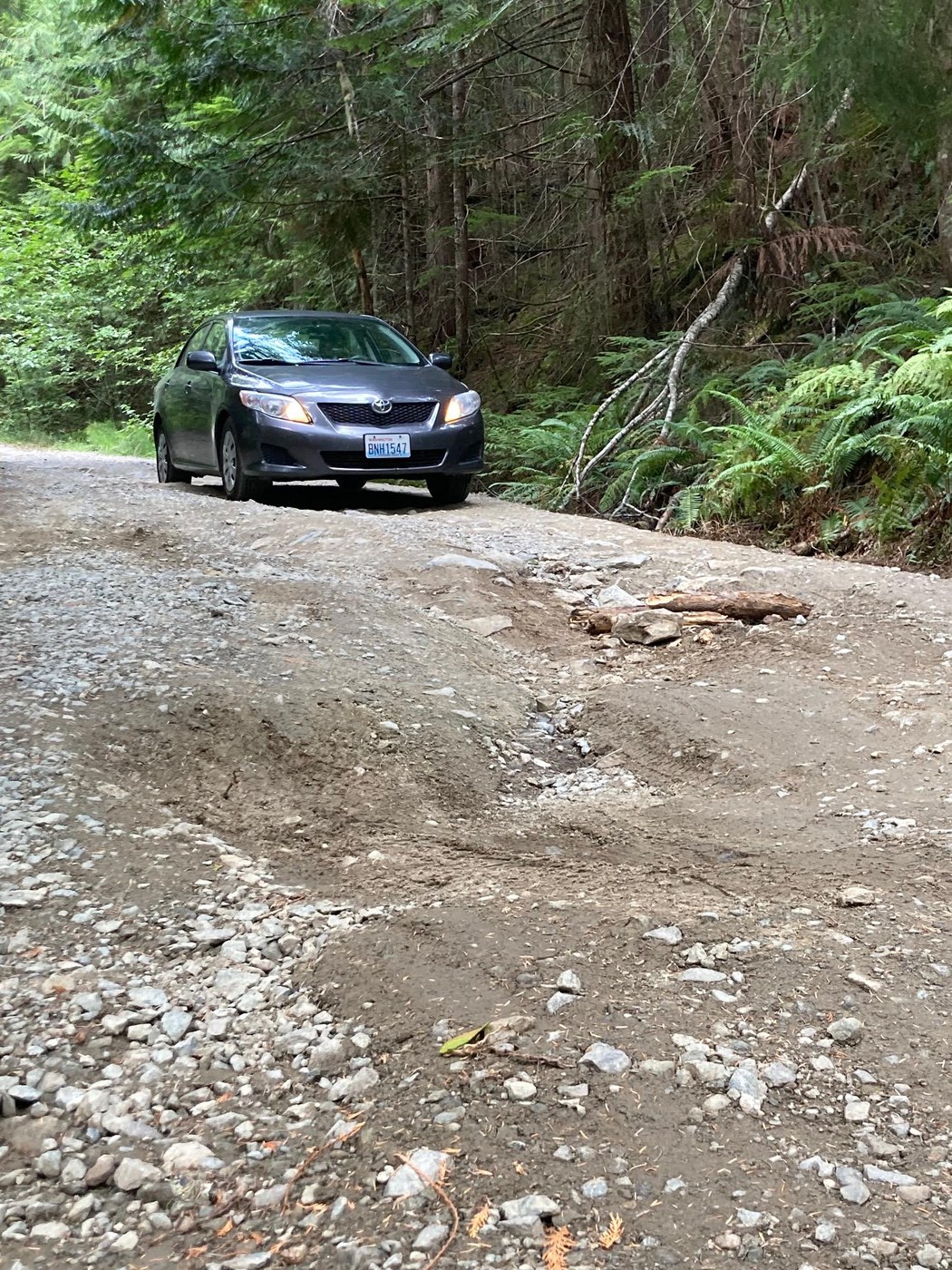 Worst section of the rd currently. Not terrible but it will deter some people and a couple cars were parked alongside the rd and they walked.