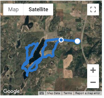 route taken - tracked with the eBird app while I was birding