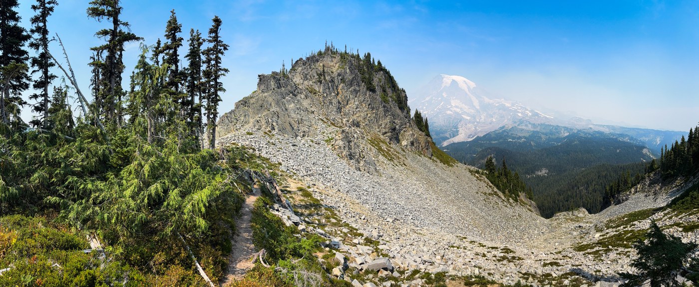 Denman Peak and the trail to the saddle between Plummer's and Denman