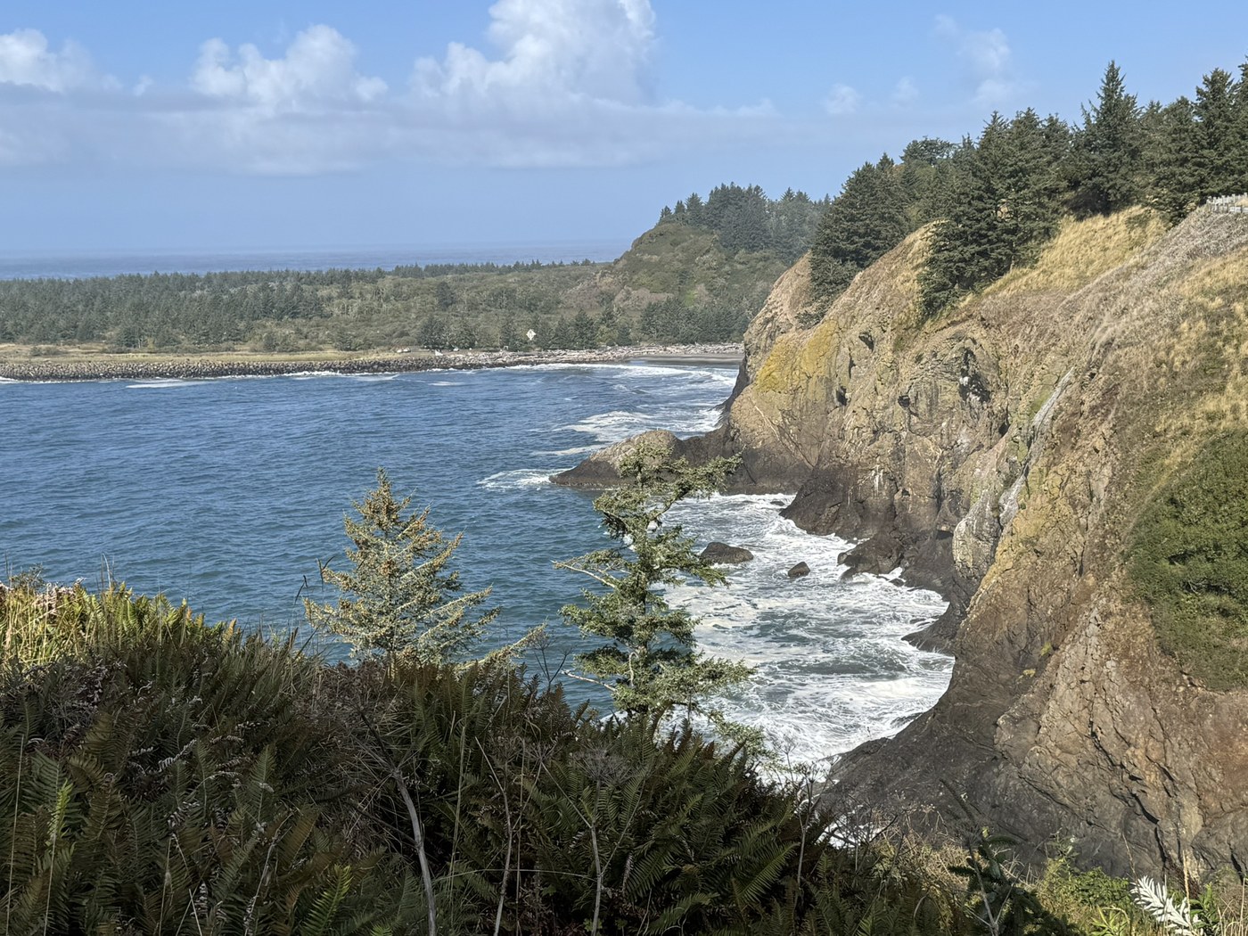 Waves crashing along the bluffs at Cape Disappointment State Park. Photo by therealmchoy.