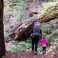 mom hiking with little girl karyn gaffney
